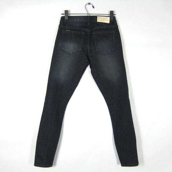 Forever 21 NEW Women's Black Ombre Skinny Side Ankle Zip Jeans Size 24 or 0 2 - Picture 4 of 11